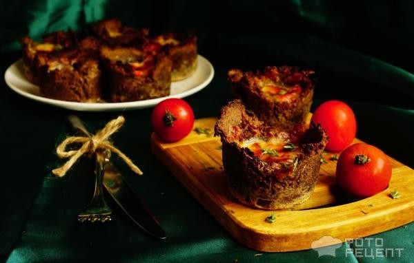 Рецепт: Ржаные мини-киши с рыбой - для завтрака, перекуса и праздника